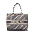 Dior Tote Bag Book Medium Oblique Ivory Navy Pink Canvas