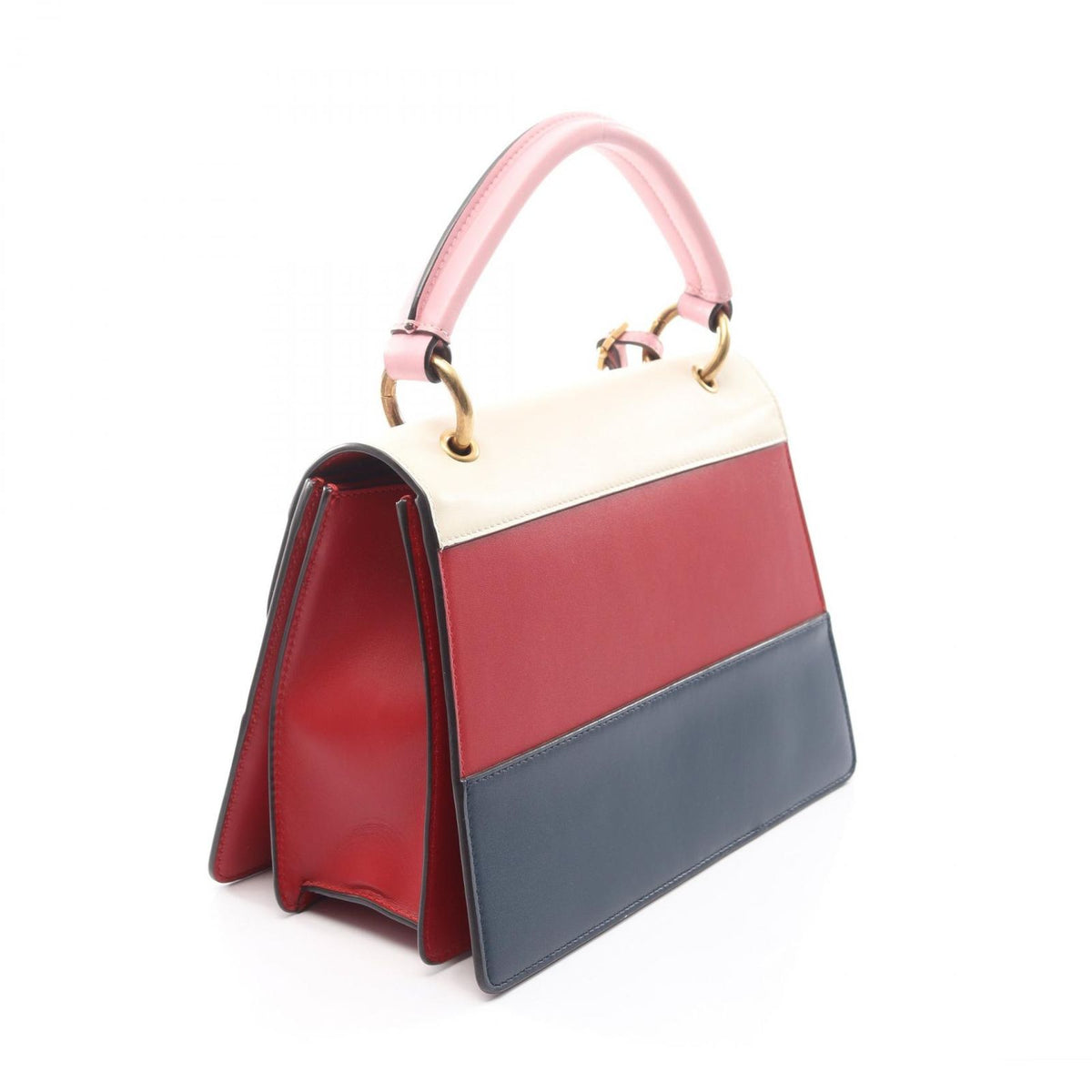Gucci Handbag Queen Margaret 2-Way Red Navy Ivory Leather GG Supreme — view 2