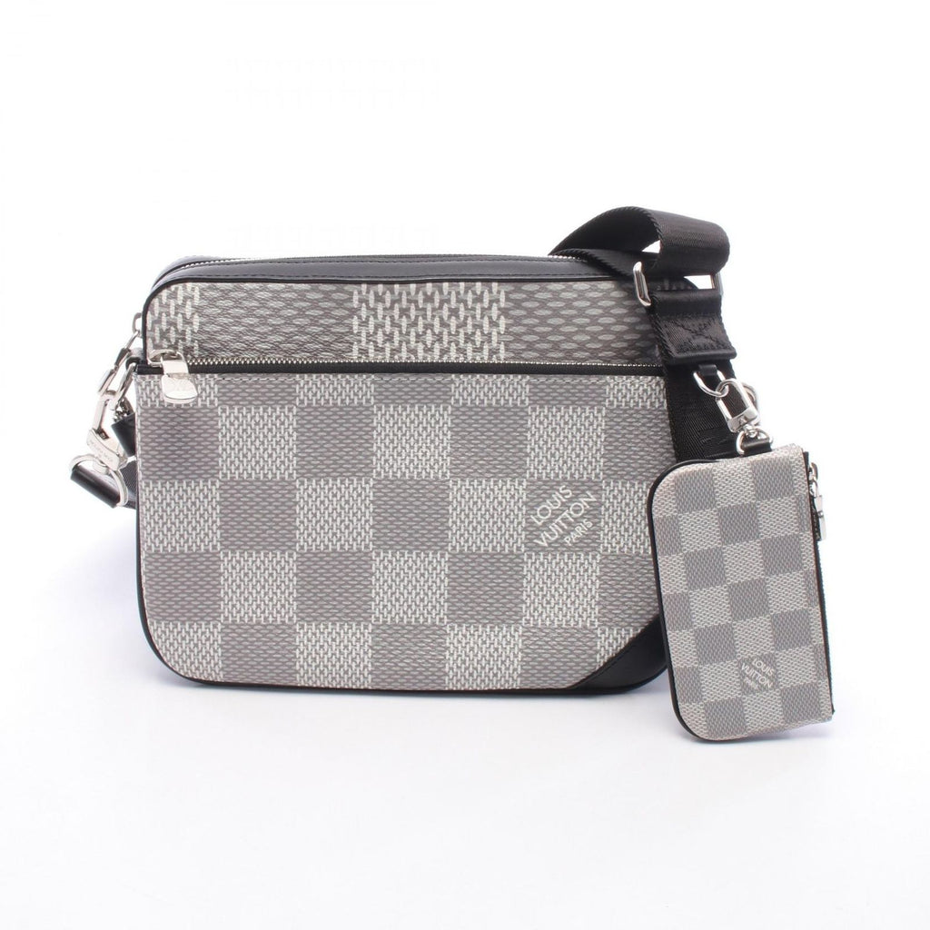 Louis Vuitton Shoulder Bag Trio Messenger Antarctica Leather