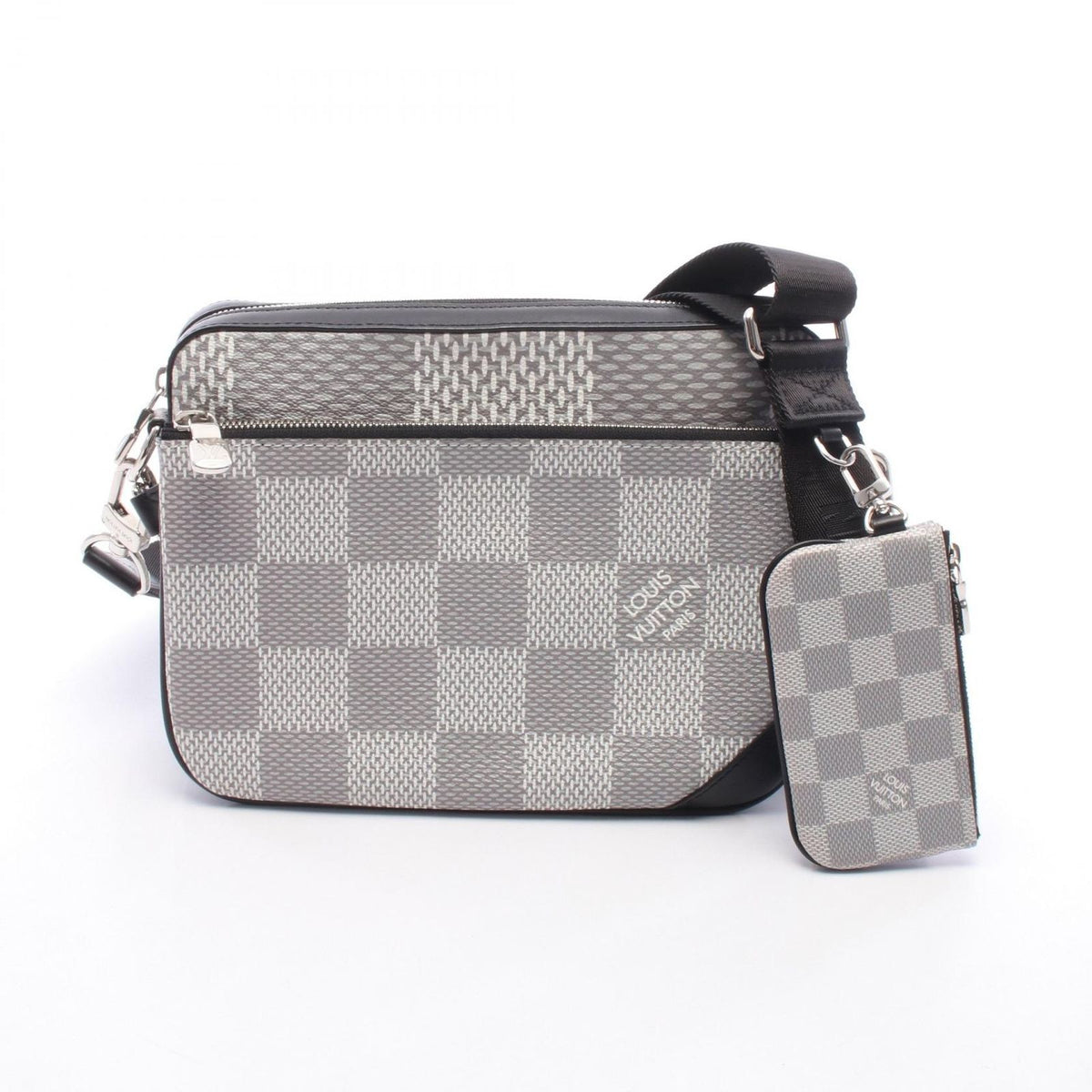 Louis Vuitton Shoulder Bag Trio Messenger Antarctica Leather
