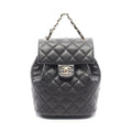 Chanel Backpack Quilted Black Caviar Leather Chain