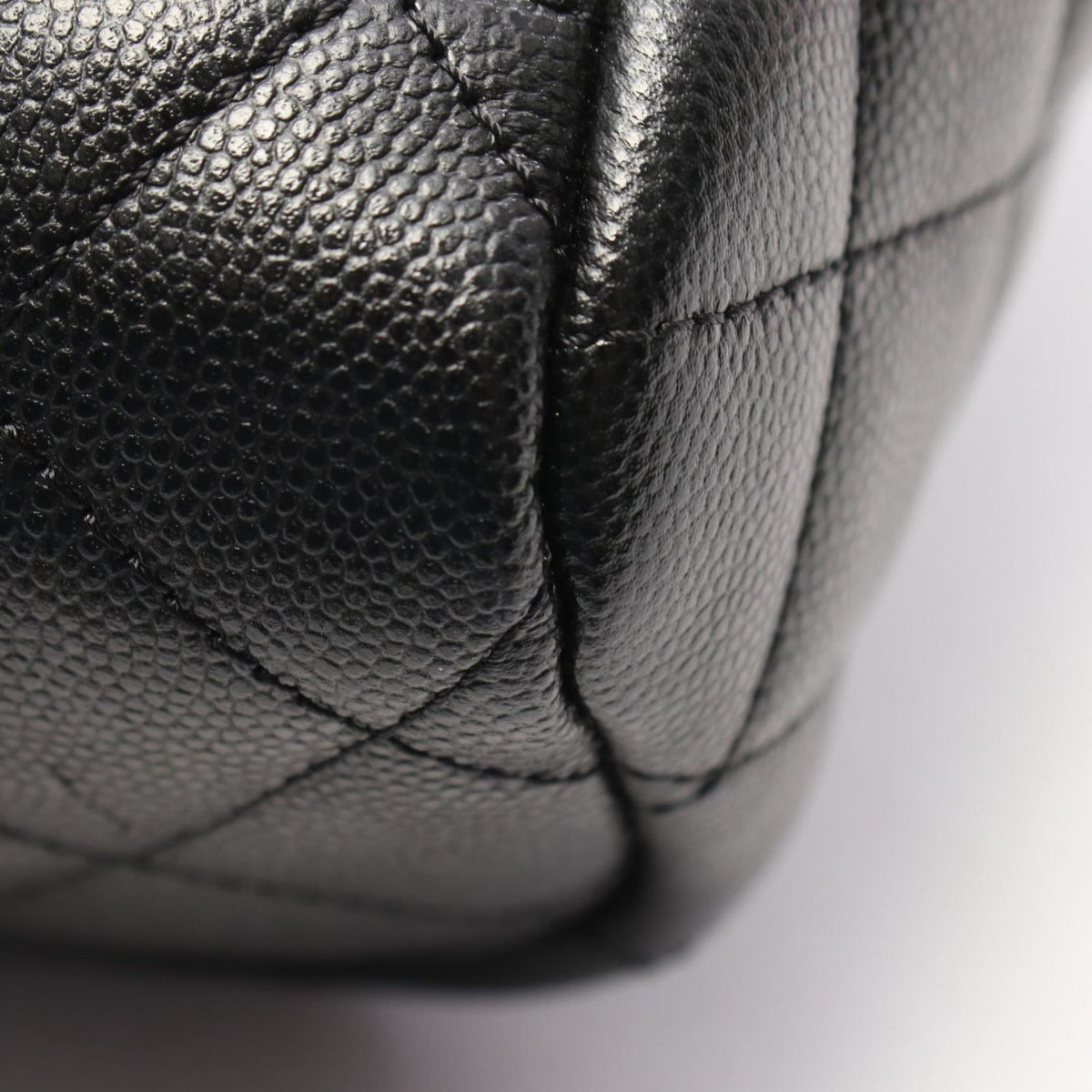 Chanel Backpack Quilted Black Caviar Leather Chain — view 7