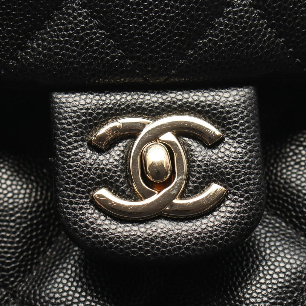 Chanel Backpack Quilted Black Caviar Leather Chain — view 8