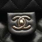 Chanel Backpack Quilted Black Caviar Leather Chain — view 8