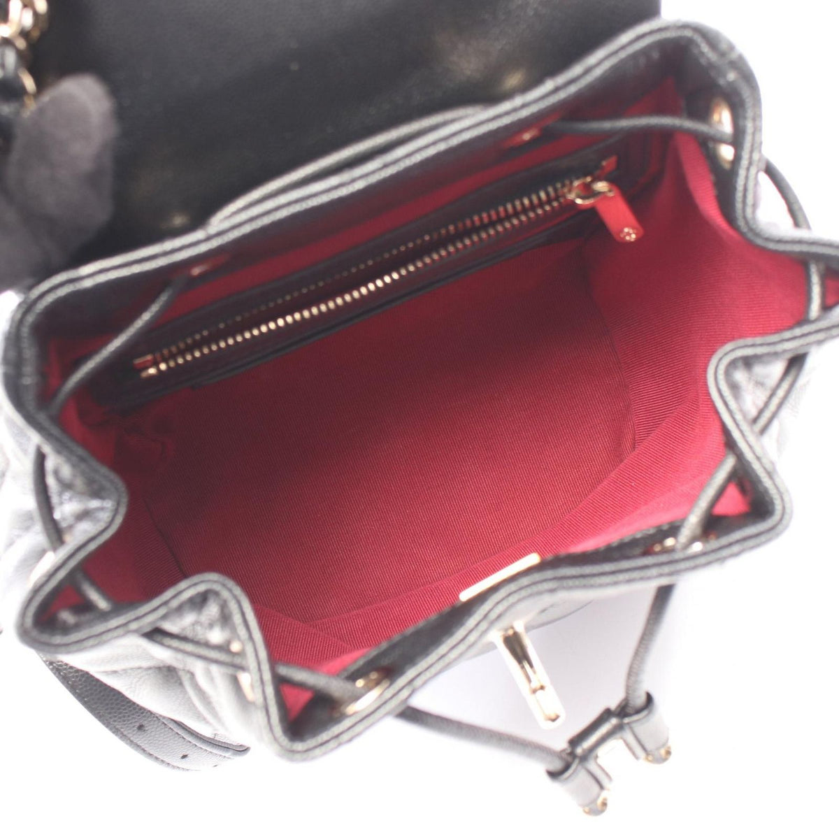 Chanel Backpack Quilted Black Caviar Leather Chain — view 3