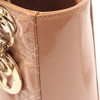 Dior Handbag Lady Dior Small 2-Way Pink Beige Patent Leather Tote — view 7