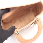 Dior Handbag Lady Dior Small 2-Way Pink Beige Patent Leather Tote — view 3