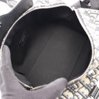 Dior Handbag Lango Oblique 2-Way Ivory Navy Black Canvas Leather 26 — view 3
