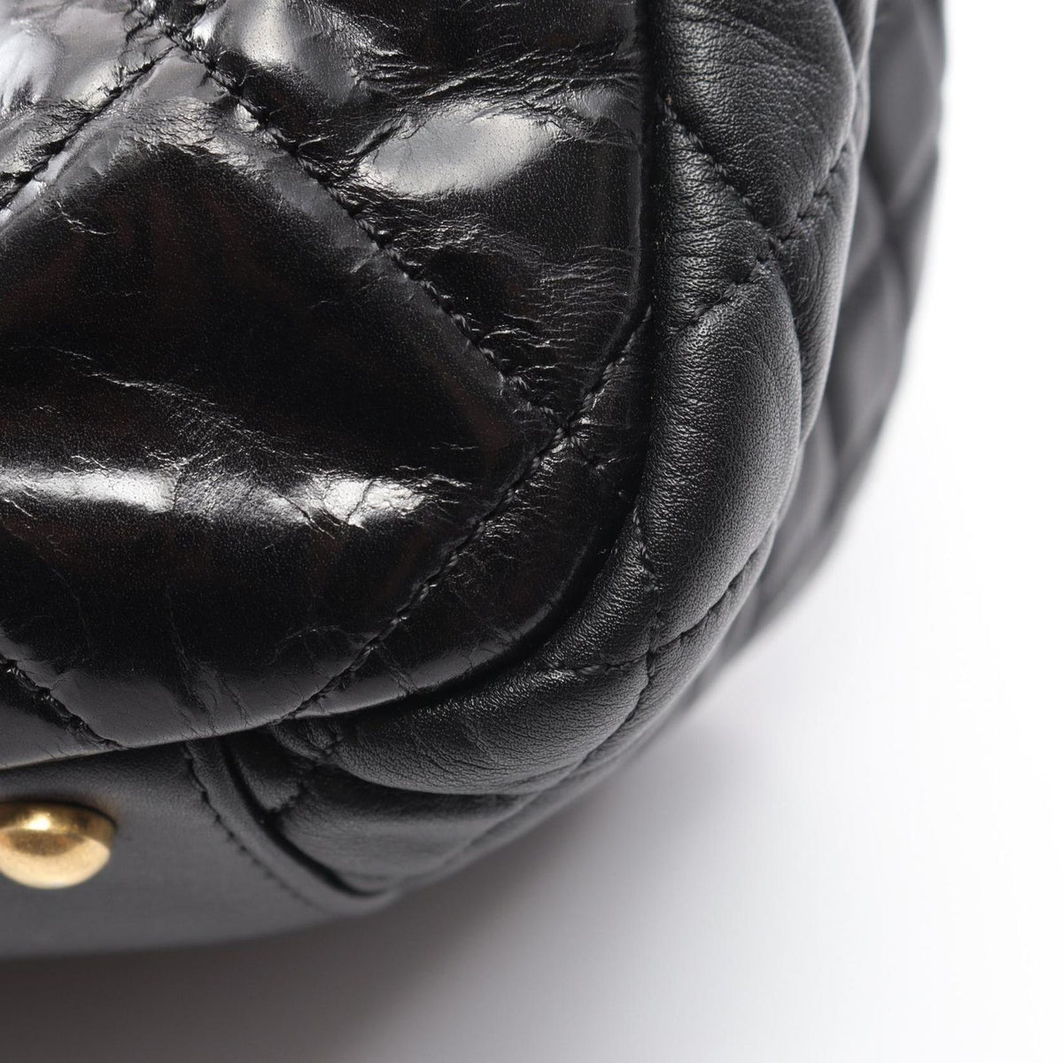 Chanel Shoulder Bag 2.55 Quilted Black Calfskin Lambskin Chain Tote — view 8