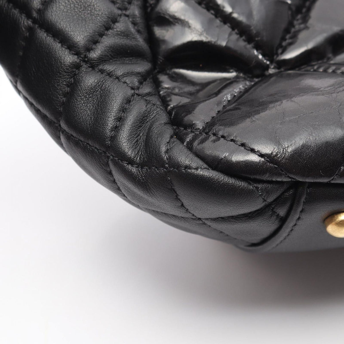 Chanel Shoulder Bag 2.55 Quilted Black Calfskin Lambskin Chain Tote — view 7