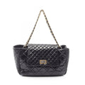 Chanel Shoulder Bag 2.55 Quilted Black Calfskin Lambskin Chain Tote
