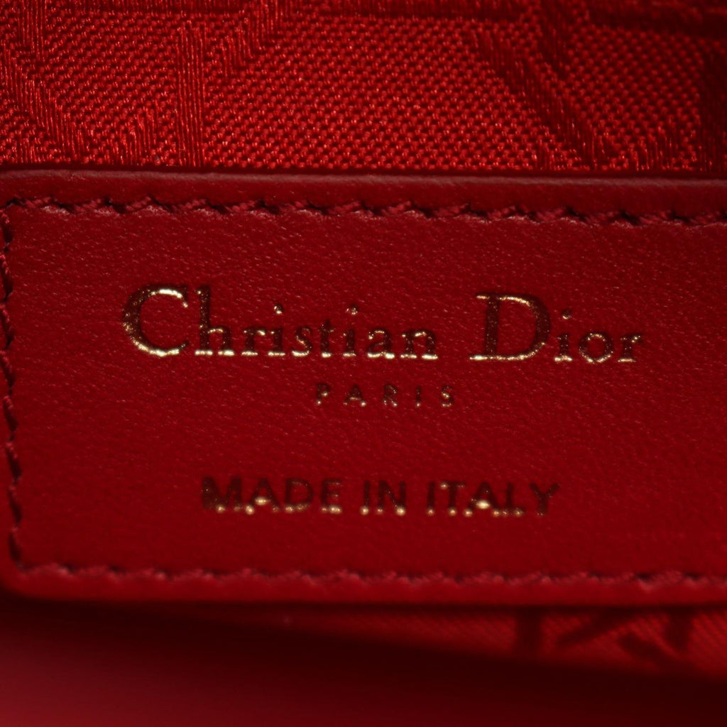 Dior Handbag Lady Dior MY Lady Dior Small Cannage 2-Way Red Leather Tote — view 4