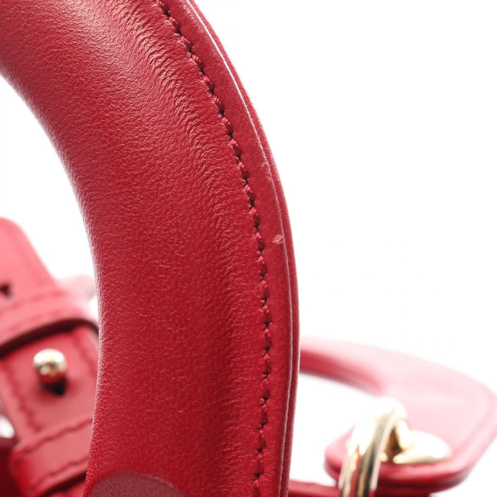 Dior Handbag Lady Dior MY Lady Dior Small Cannage 2-Way Red Leather Tote — view 6