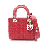 Dior Handbag Lady Dior MY Lady Dior Small Cannage 2-Way Red Leather Tote