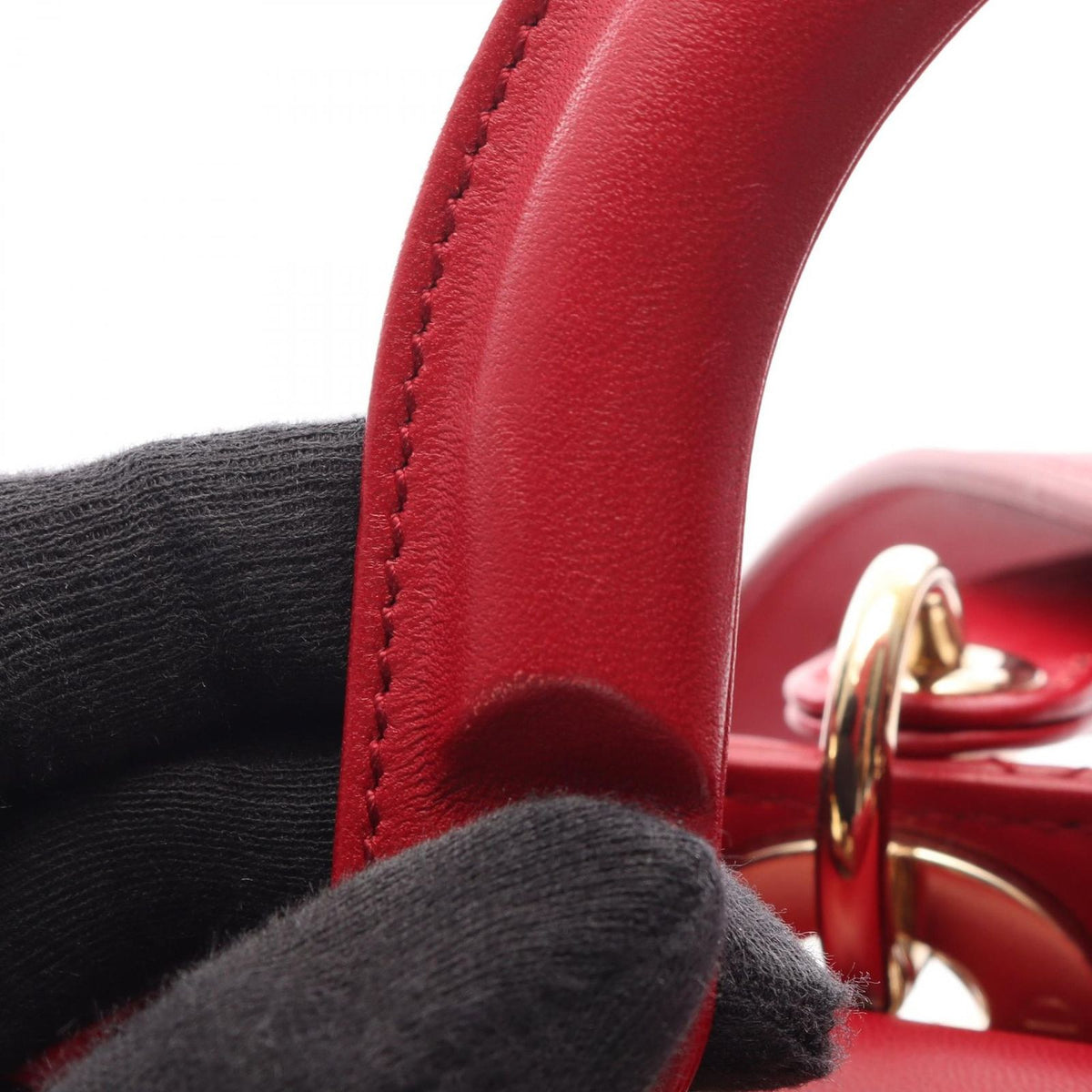 Dior Handbag Lady Dior MY Lady Dior Small Cannage 2-Way Red Leather Tote — view 5