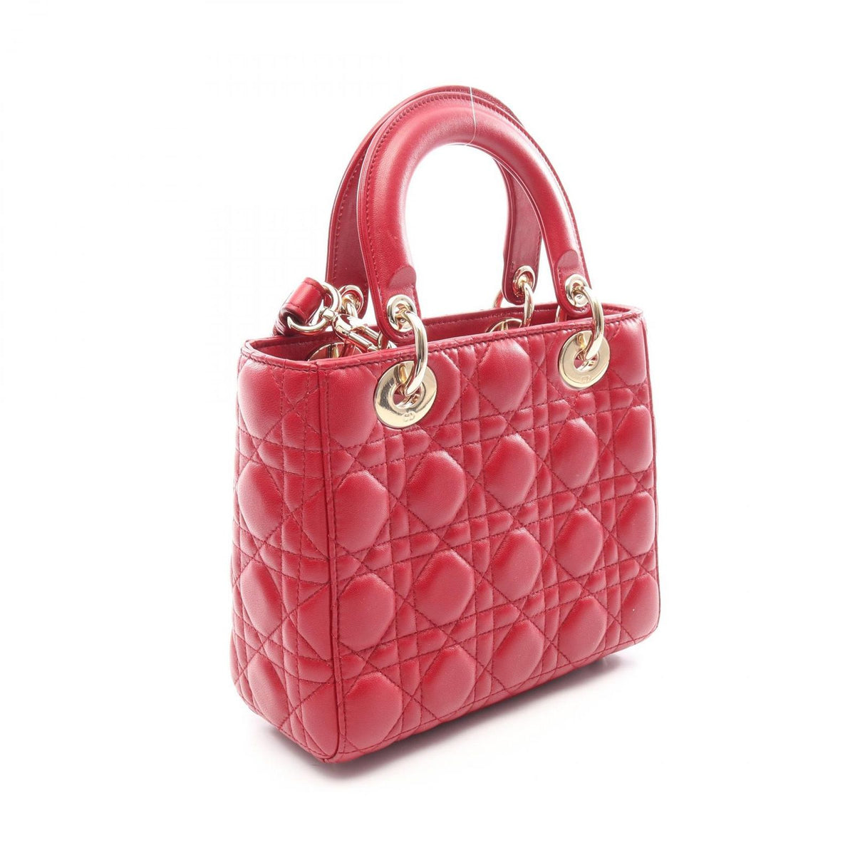 Dior Handbag Lady Dior MY Lady Dior Small Cannage 2-Way Red Leather Tote — view 2
