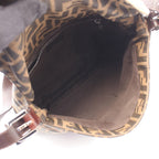 Fendi Shoulder Bag Zucca Brown Black Canvas Leather Mamma Bucket — view 3