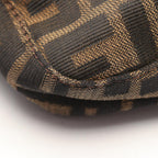 Fendi Shoulder Bag Zucca Brown Black Canvas Leather Mamma Bucket — view 5