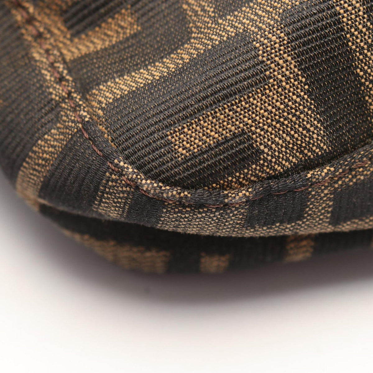 Fendi Shoulder Bag Zucca Brown Black Canvas Leather Mamma Bucket — view 5