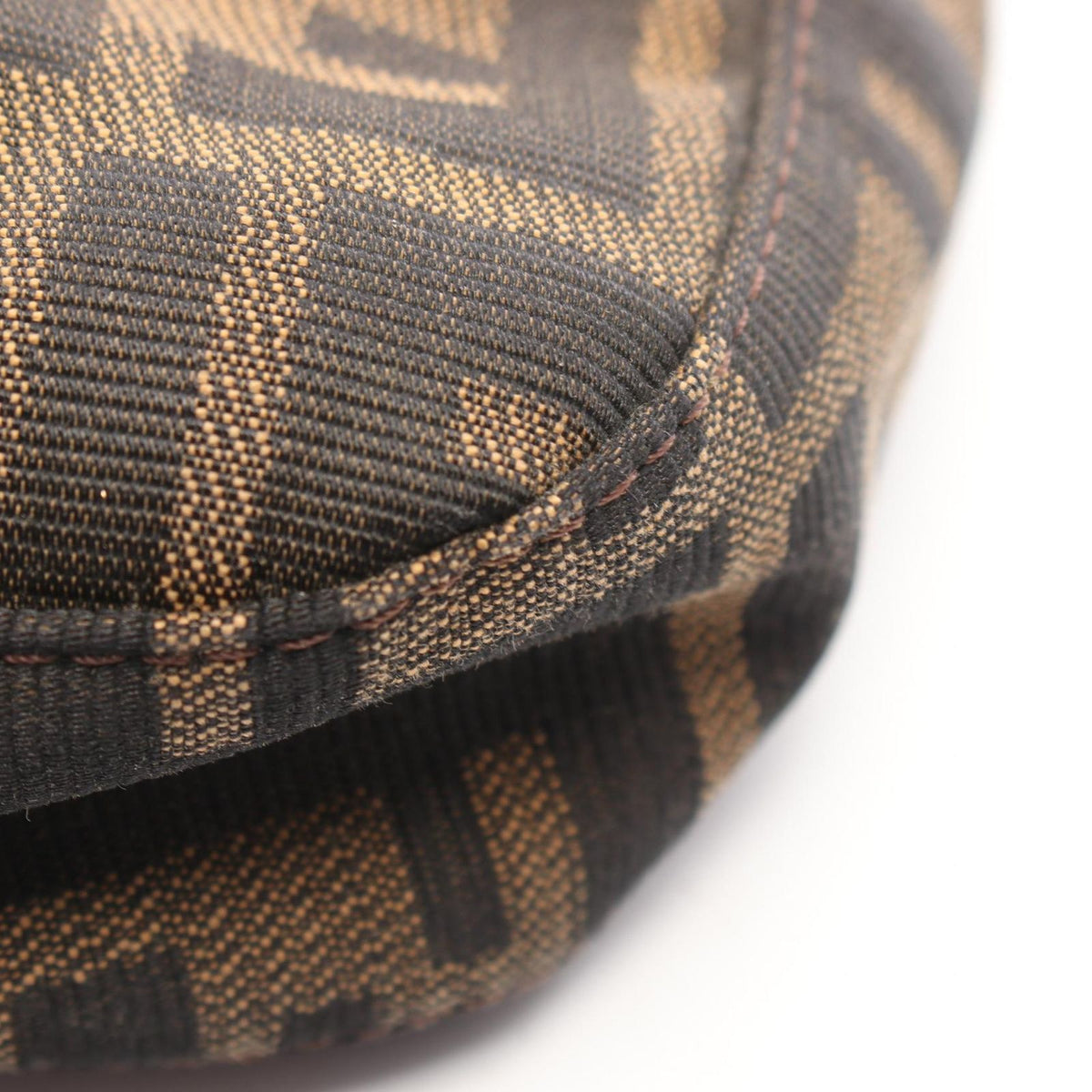 Fendi Shoulder Bag Zucca Brown Black Canvas Leather Mamma Bucket — view 6
