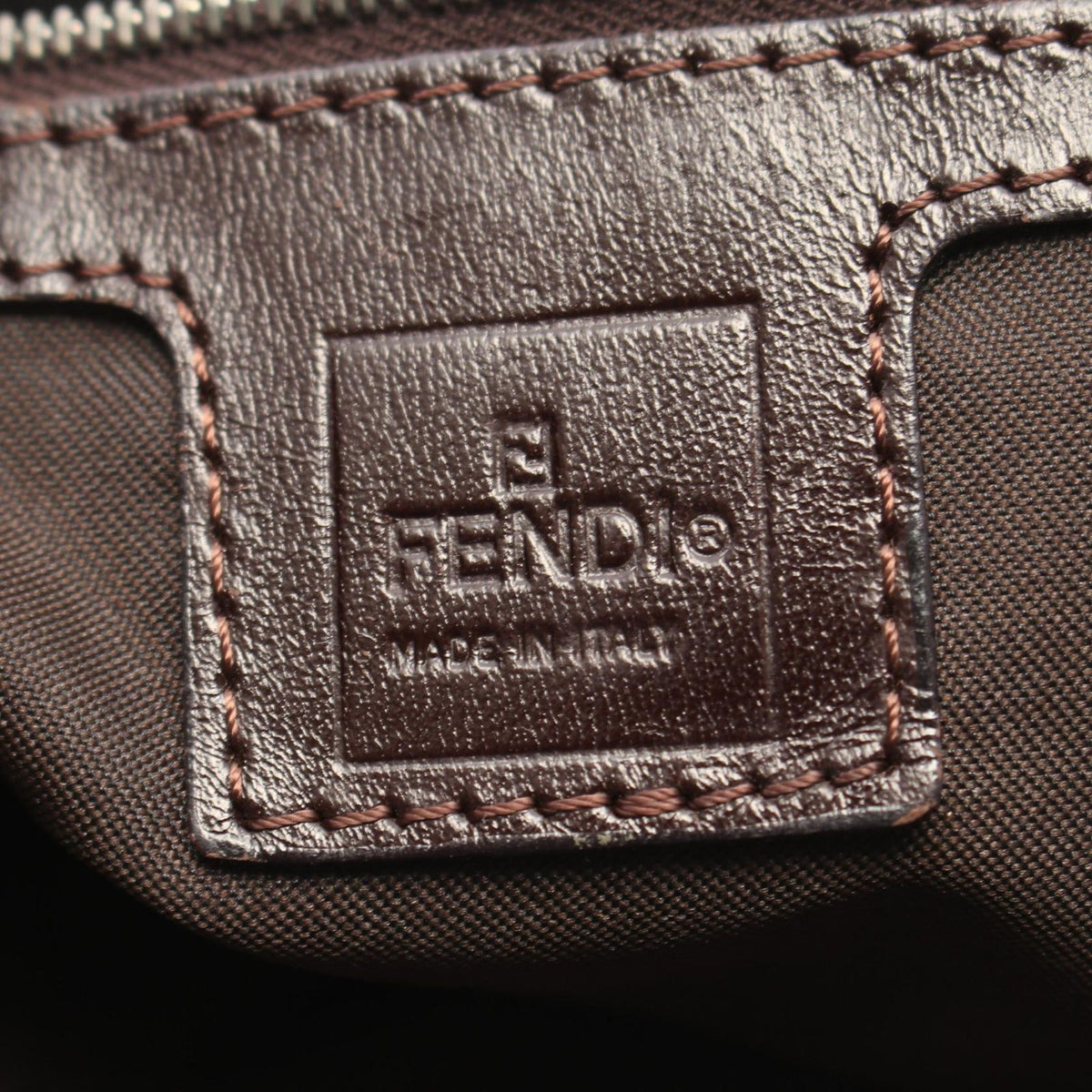 Fendi Shoulder Bag Zucca Brown Black Canvas Leather Mamma Bucket — view 4