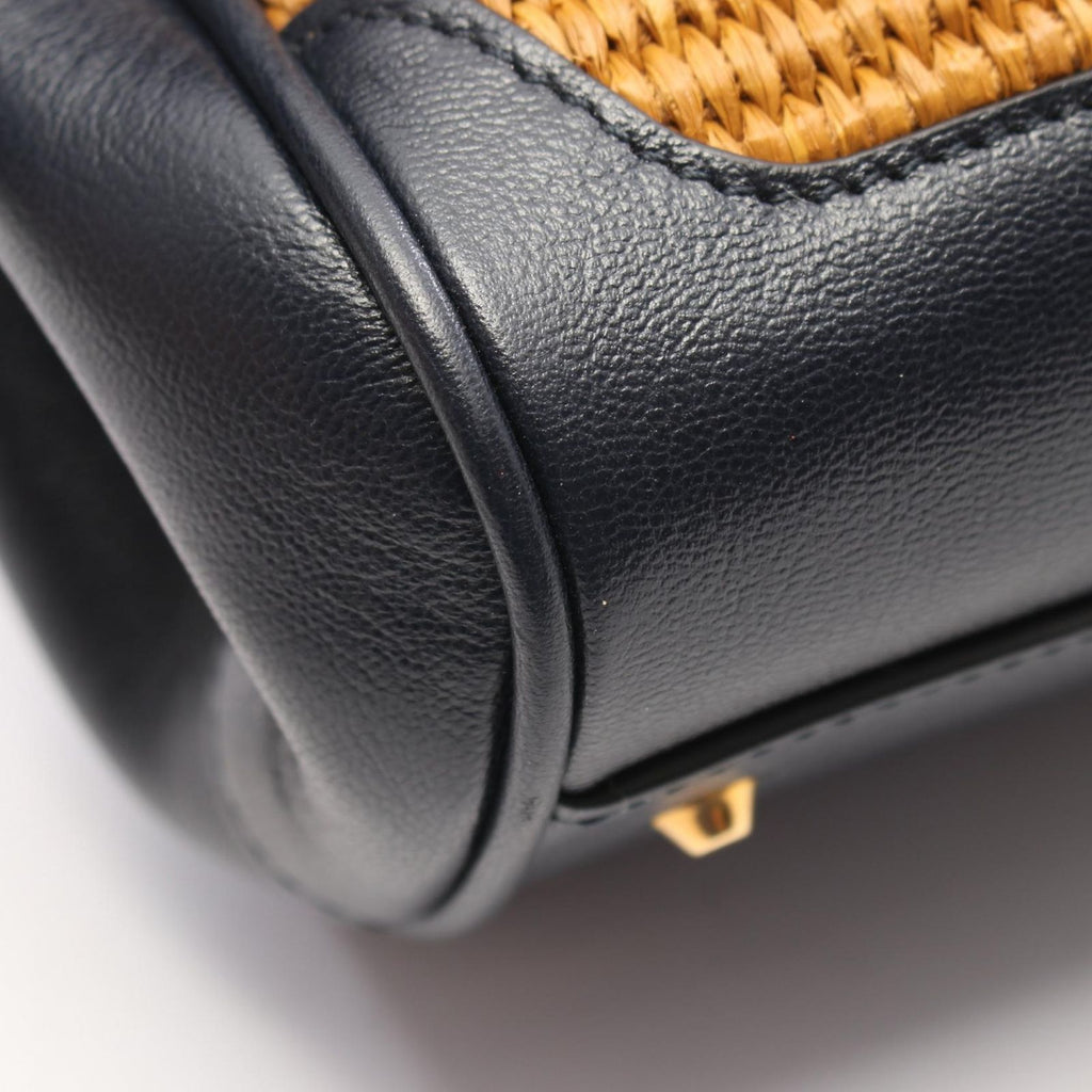 Gucci Handbag GG Marmont Bamboo 2-Way Brown Navy Leather Handle Tote — view 5