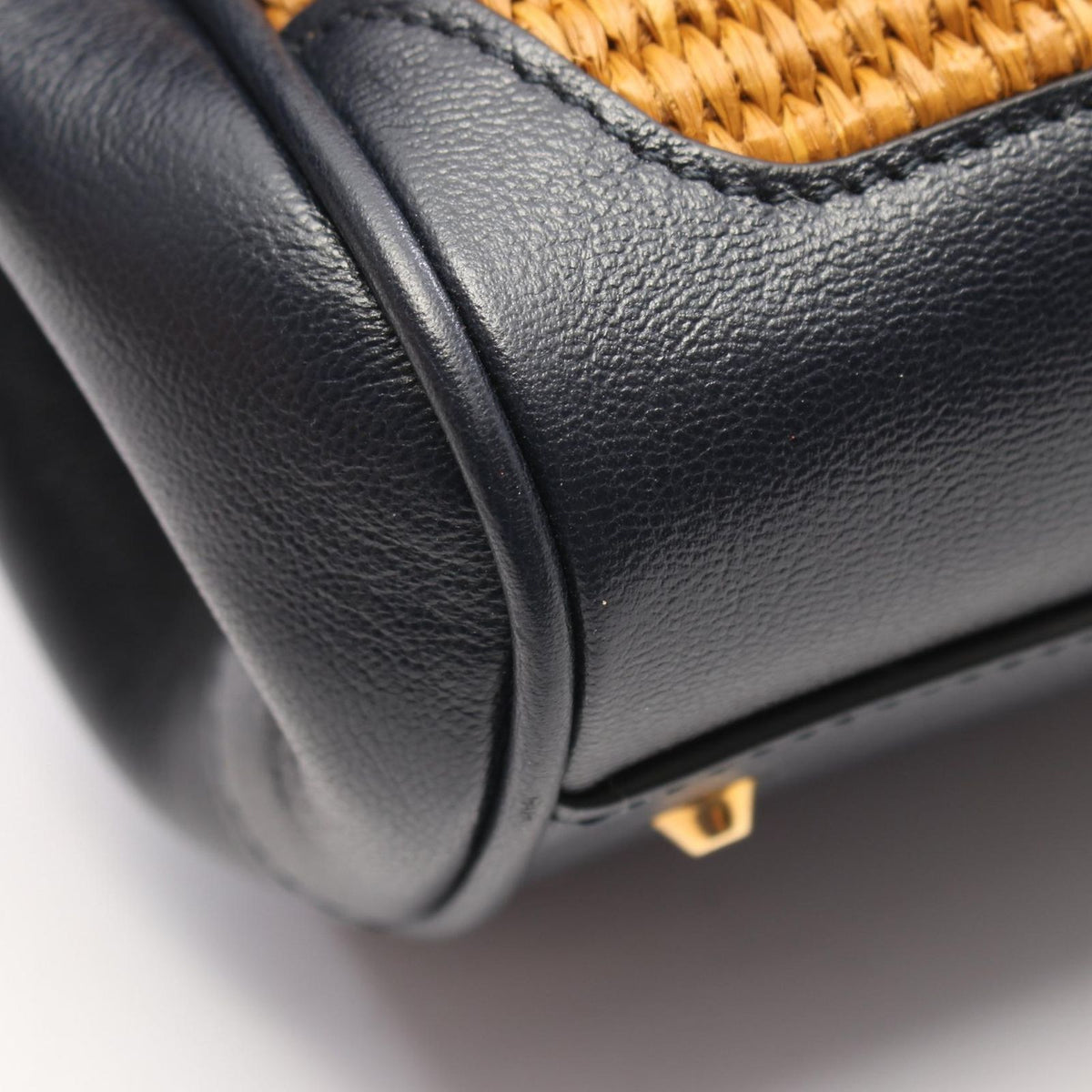 Gucci Handbag GG Marmont Bamboo 2-Way Brown Navy Leather Handle Tote — view 5