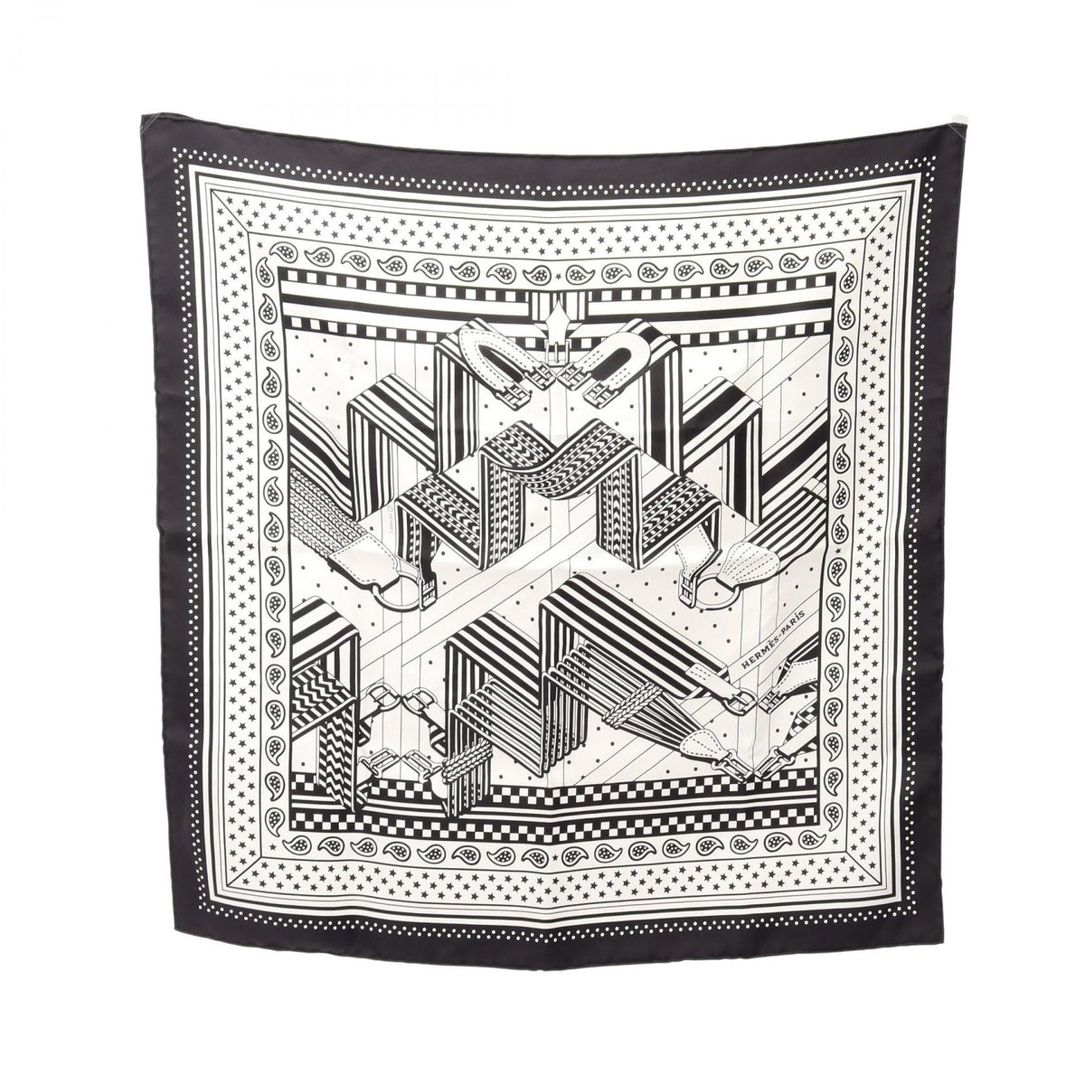 Hermes Scarf Carre 55 Sangles en Zigzag Silk