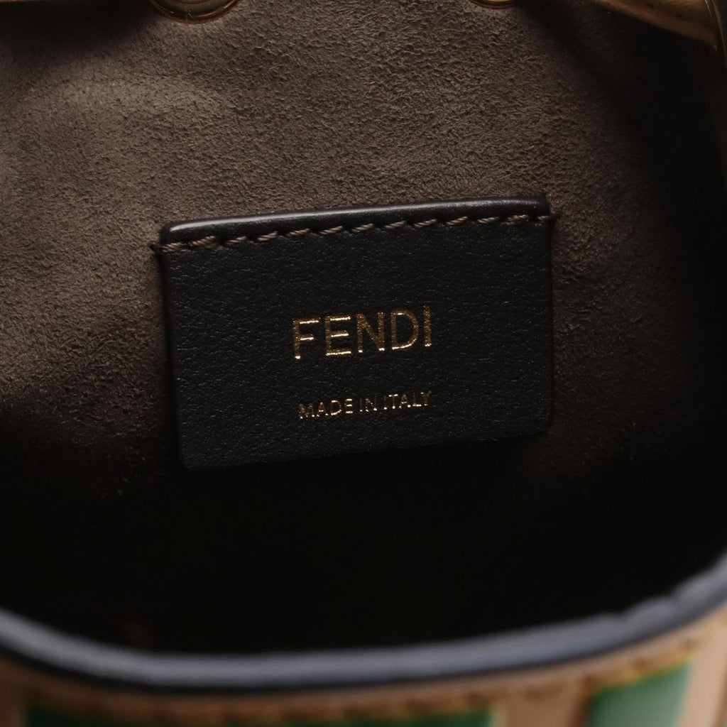 Fendi Handbag Mini Montresor Light Yellow Green Leather Camon Tresor — view 4