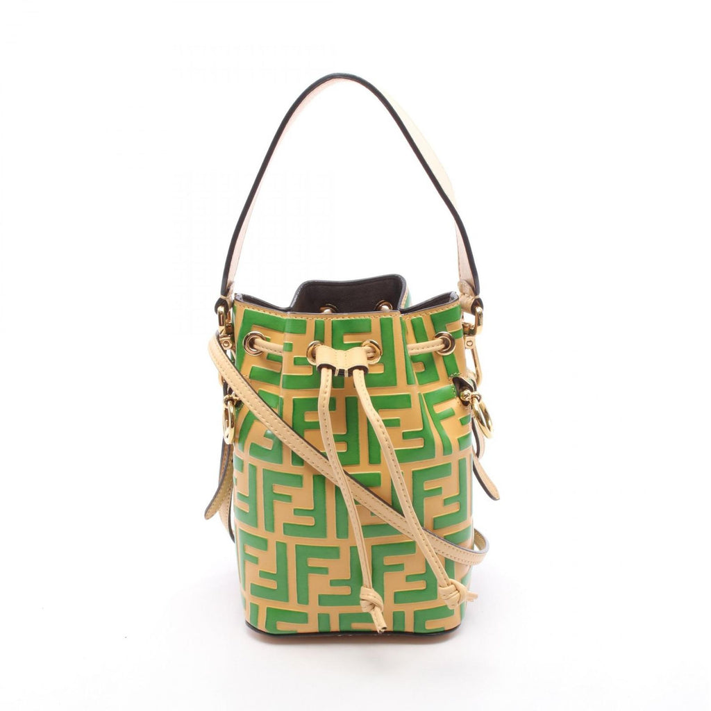 Fendi Handbag Mini Montresor Light Yellow Green Leather Camon Tresor