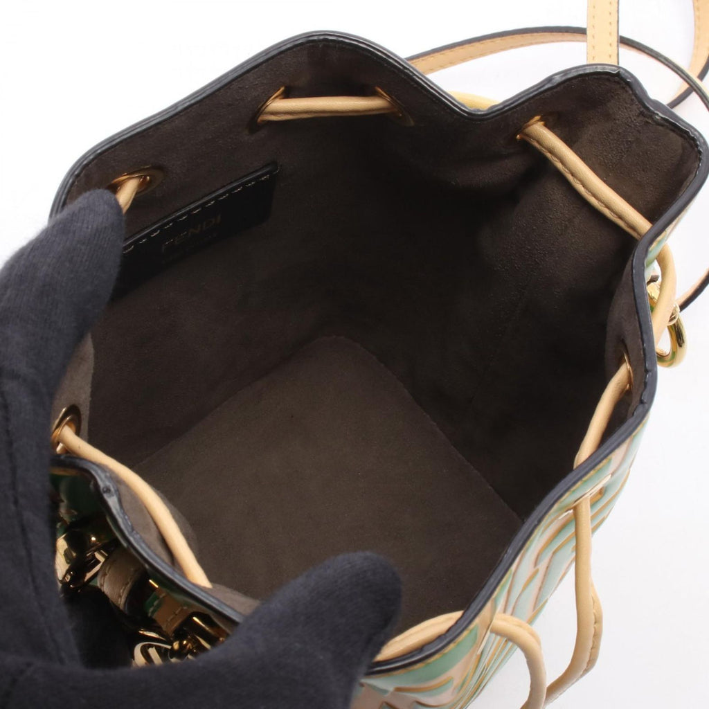 Fendi Handbag Mini Montresor Light Yellow Green Leather Camon Tresor — view 3