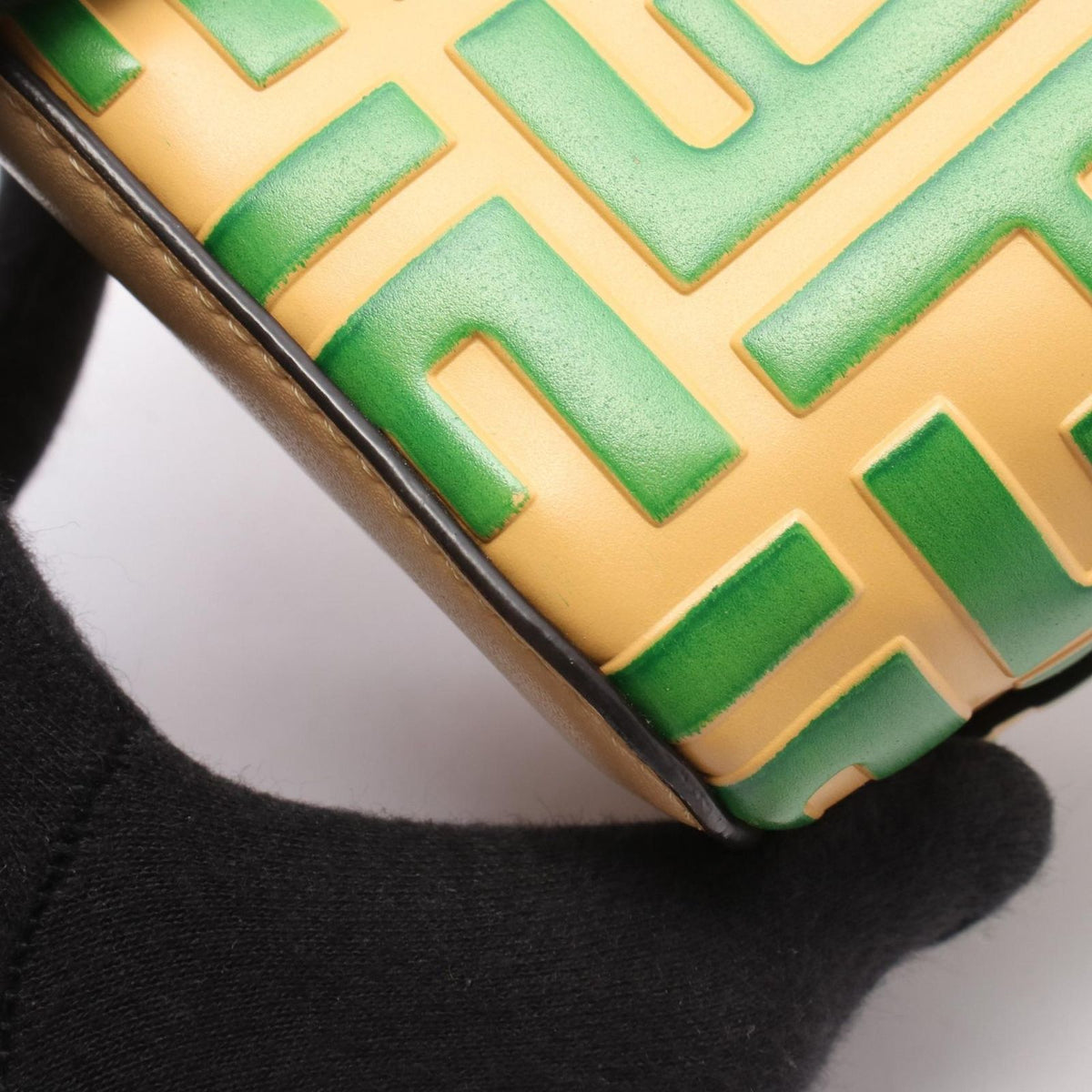 Fendi Handbag Mini Montresor Light Yellow Green Leather Camon Tresor — view 7