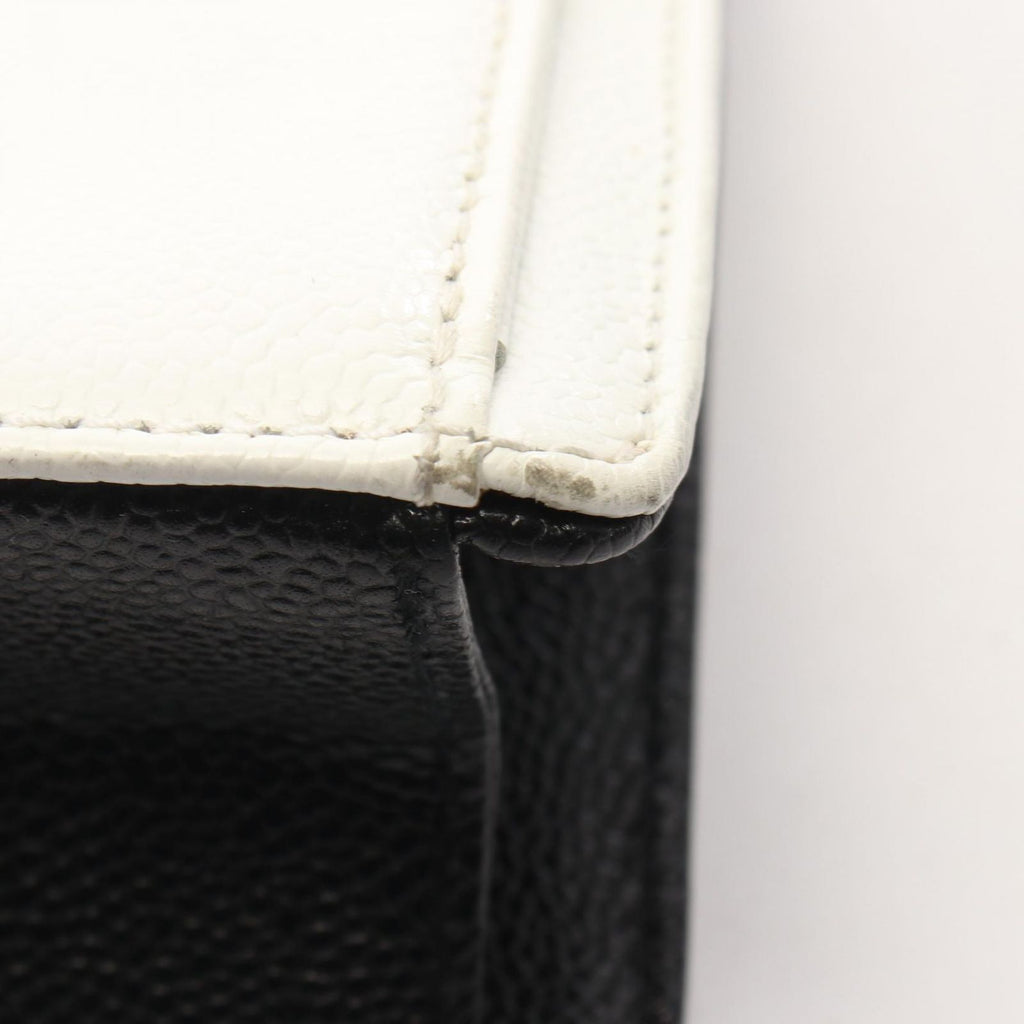 Chanel Tote Bag 2.55 White Black Caviar Leather — view 8
