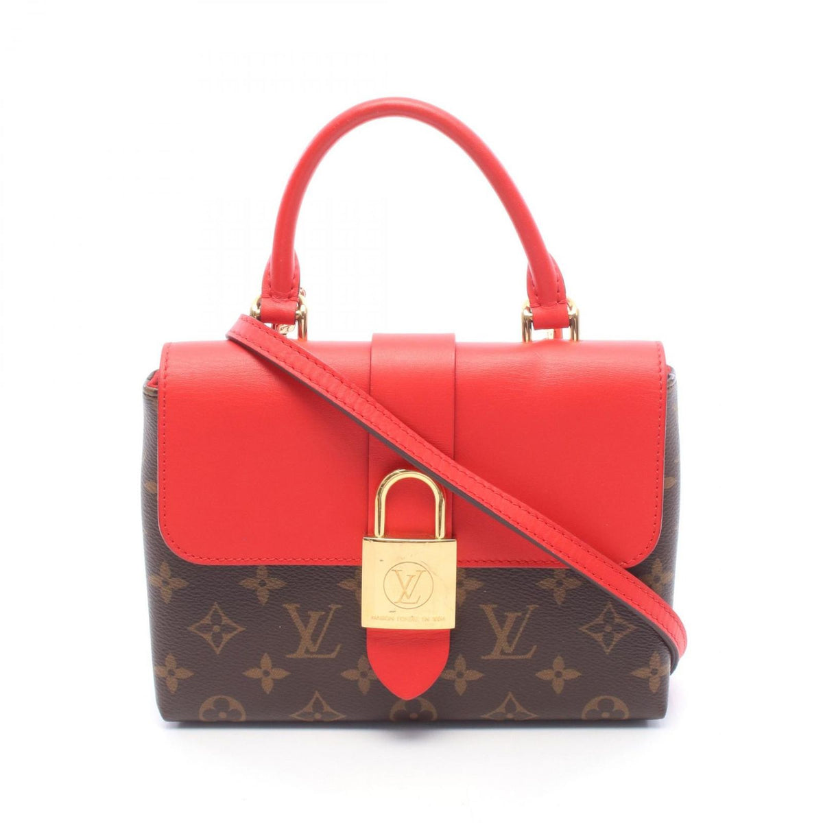 Louis Vuitton Handbag Locky BB Monogram Coquelicot Leather