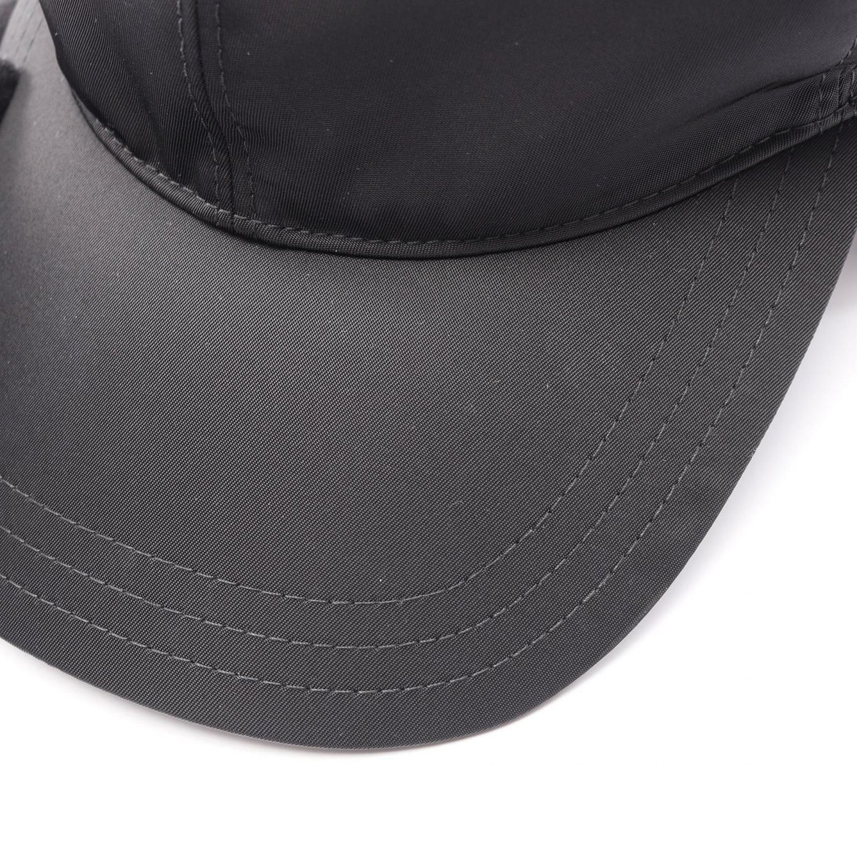 Prada Cap Re-Nylon Black Nylon Baseball Cap Hat — view 8