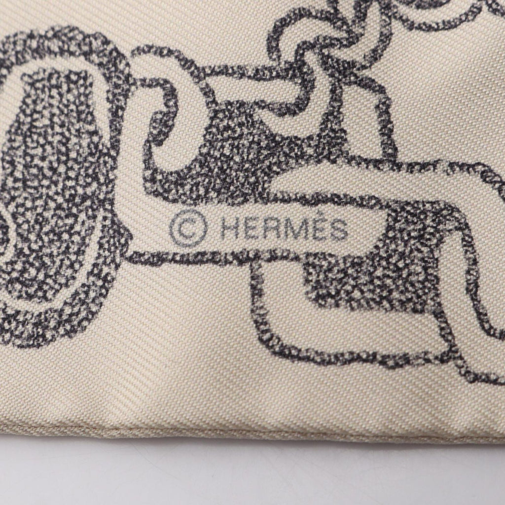 Hermes Scarf Twilly Boucles Et Maillons Fiselle Rose Vif Silk — view 4