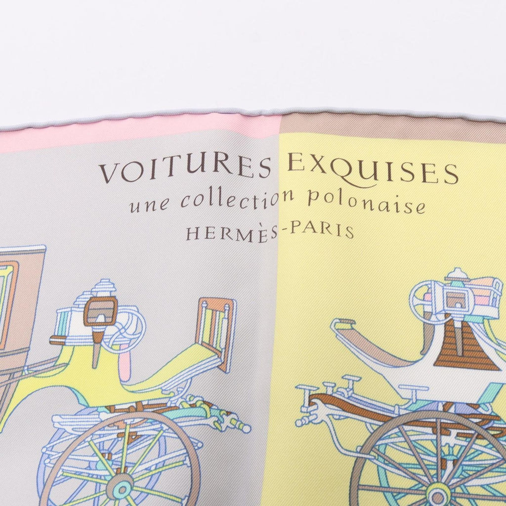 Hermes Scarf Carre 90 Voitures Exquises Gray Silk — view 4