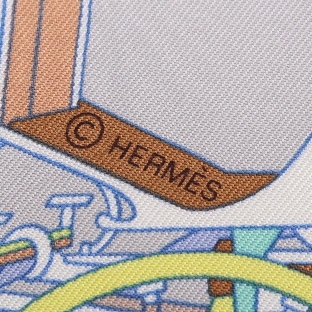 Hermes Scarf Carre 90 Voitures Exquises Gray Silk — view 2