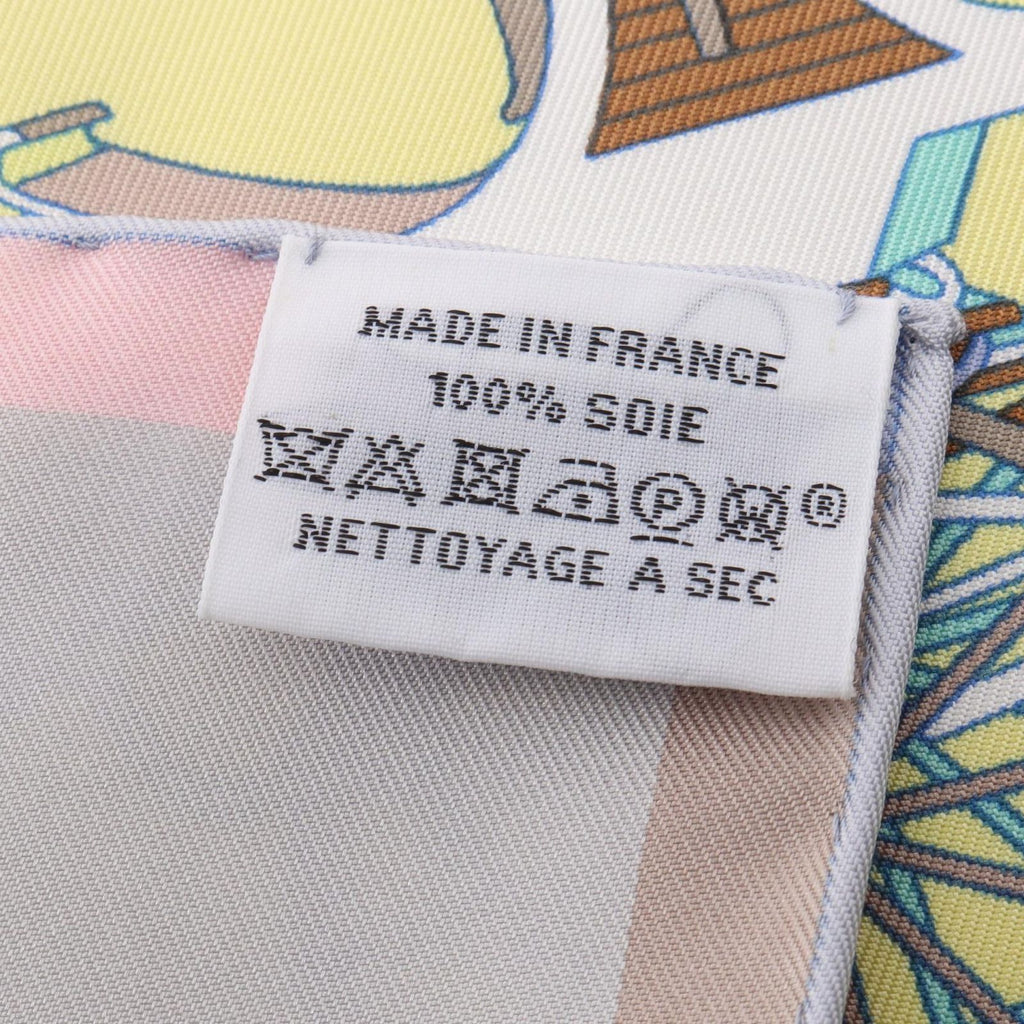 Hermes Scarf Carre 90 Voitures Exquises Gray Silk — view 3