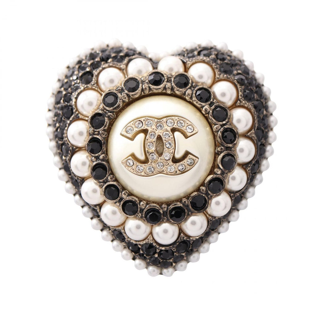 Chanel Brooch CC Logo Heart