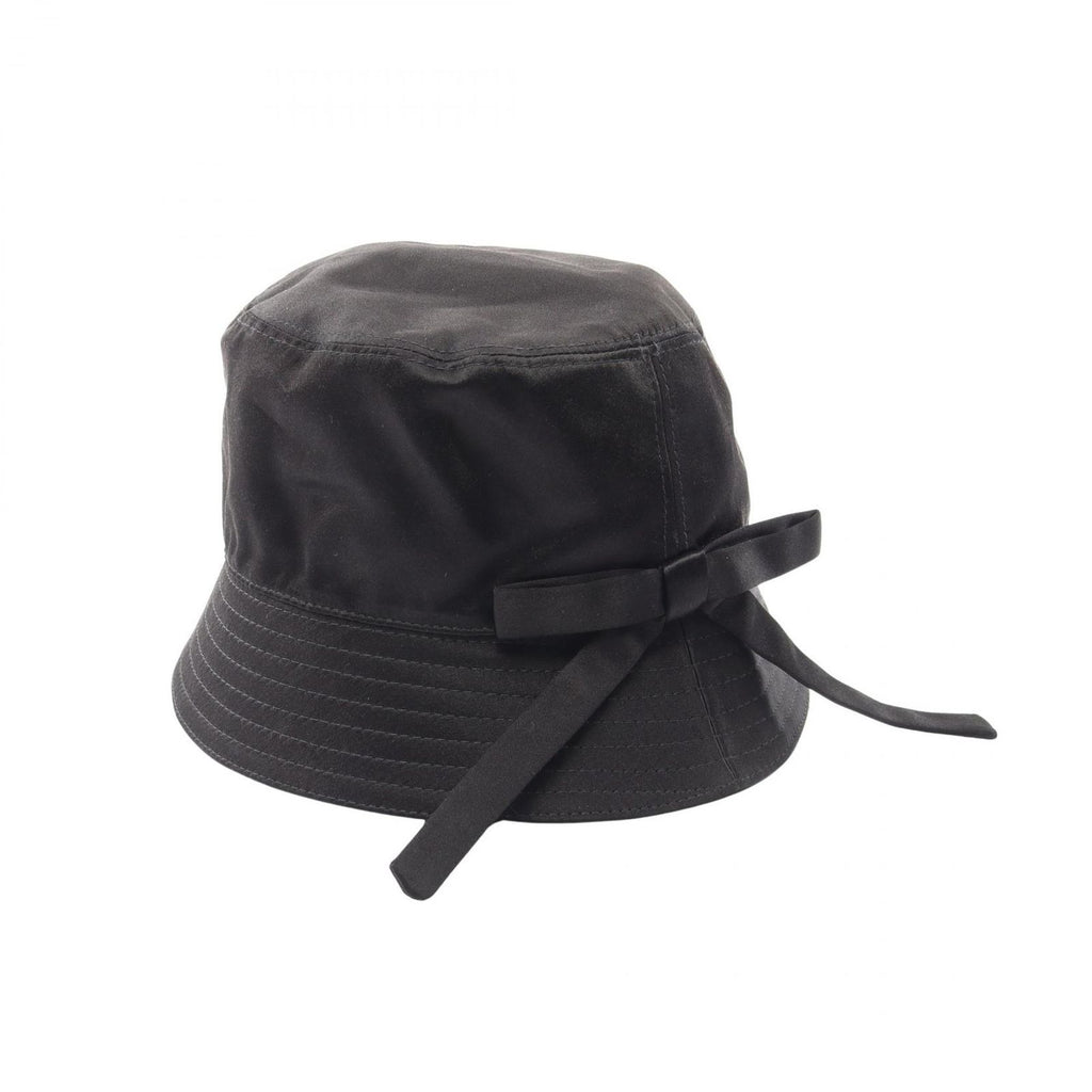 Prada Hat Triangle Logo Ribbon Bucket Silk Hat — view 2