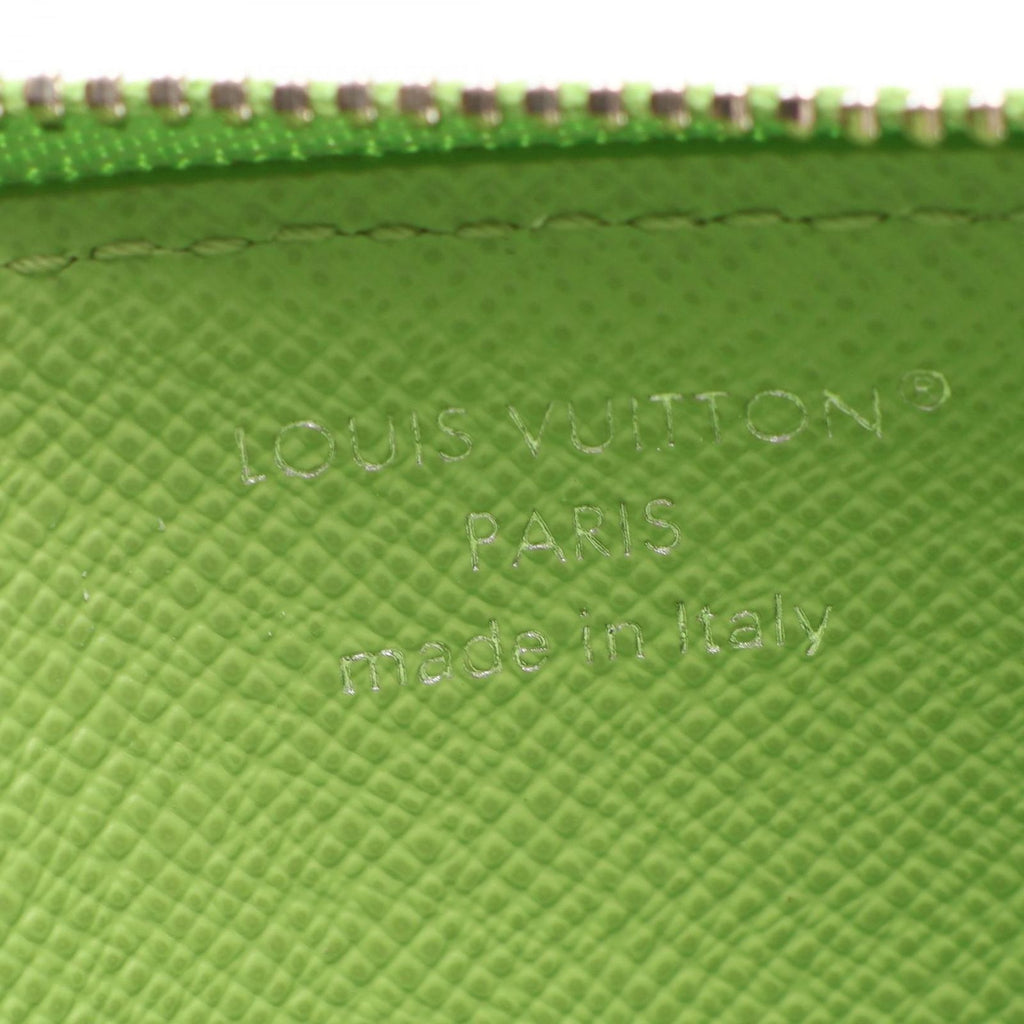 Louis Vuitton Coin Card Holder Case Baseball Green Leather — view 4