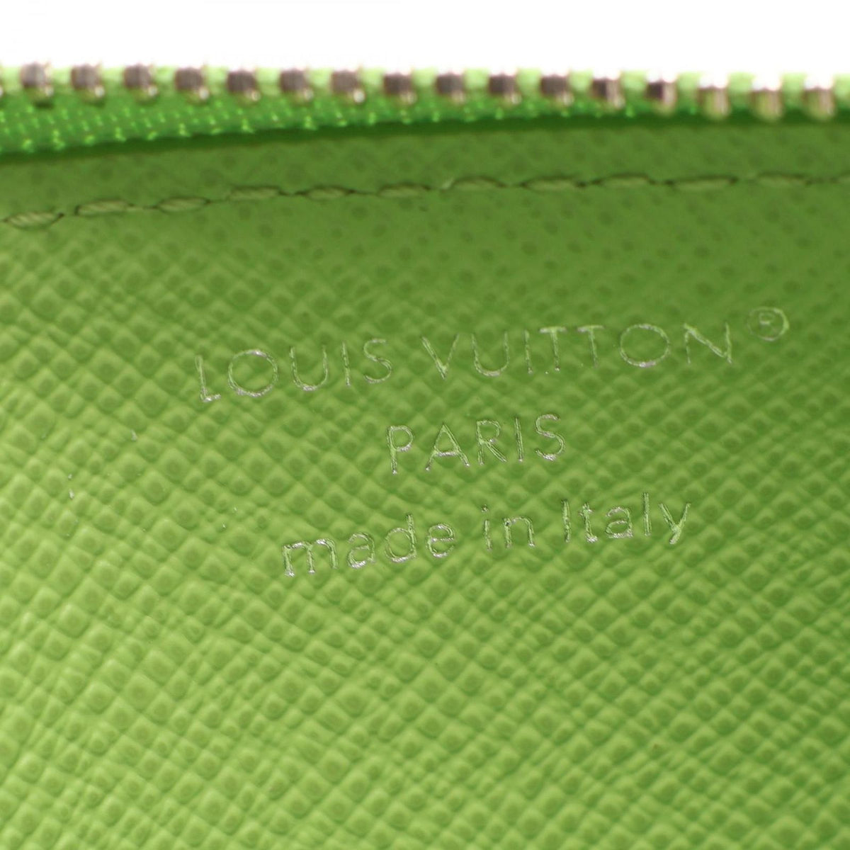 Louis Vuitton Coin Card Holder Case Baseball Green Leather — view 4