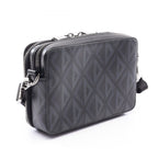 Dior Shoulder Bag CD Diamond Messenger Pouch Black Dark Gray Leather CD — view 2