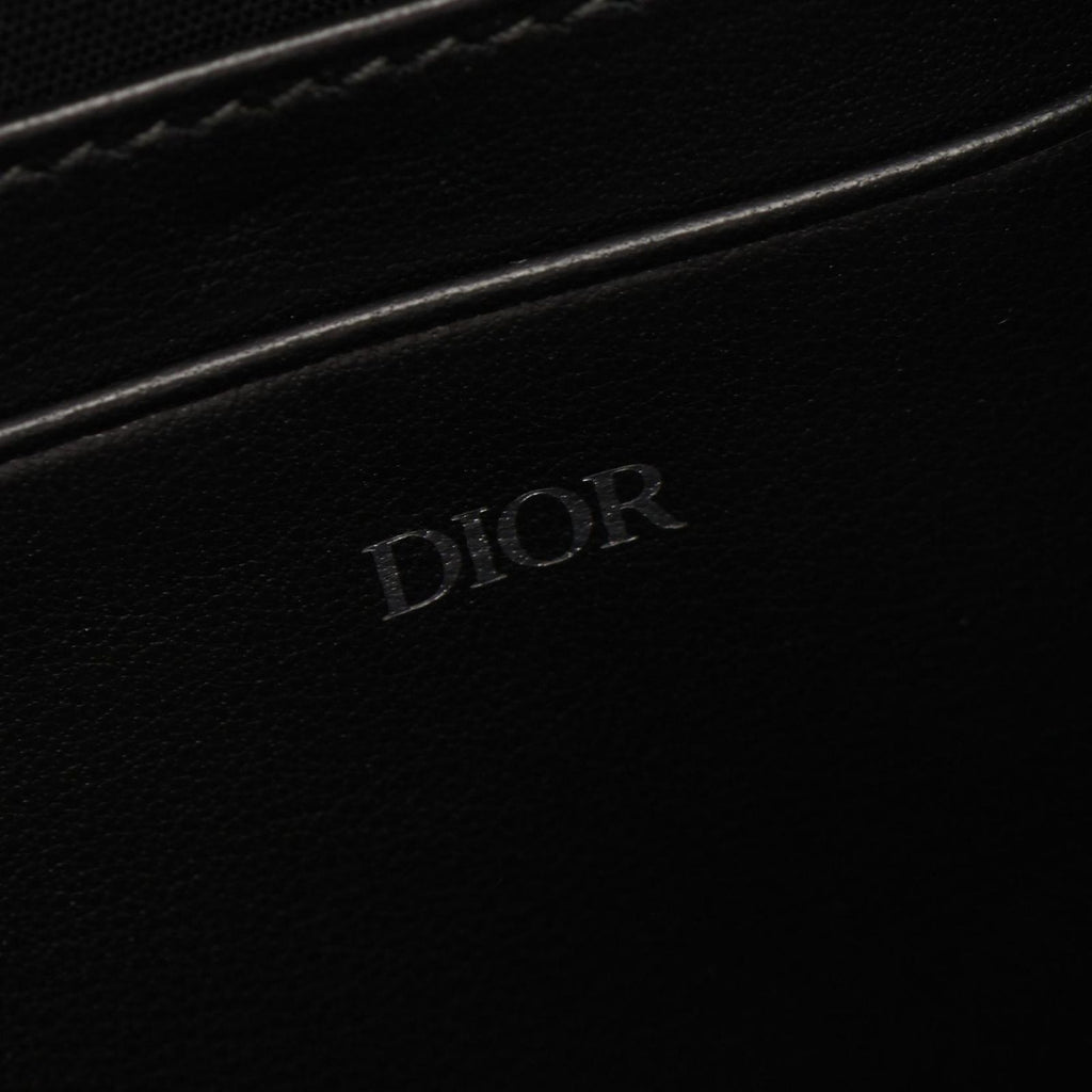 Dior Shoulder Bag CD Diamond Messenger Pouch Black Dark Gray Leather CD — view 4