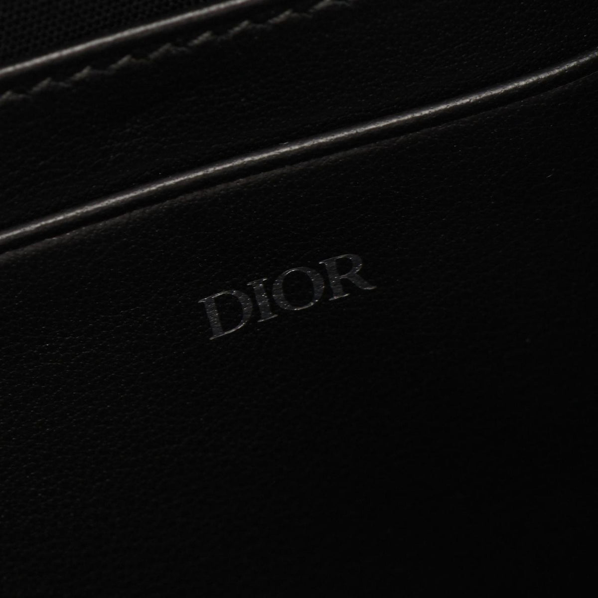 Dior Shoulder Bag CD Diamond Messenger Pouch Black Dark Gray Leather CD — view 4