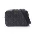 Dior Shoulder Bag CD Diamond Messenger Pouch Black Dark Gray Leather CD