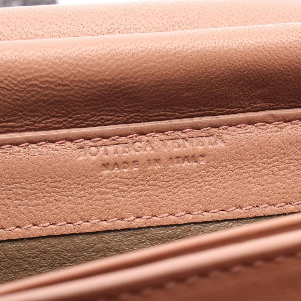 Bottega Veneta Shoulder Bag Intrecciato Pink Beige Lambskin Chain Wallet — view 4