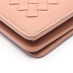 Bottega Veneta Shoulder Bag Intrecciato Pink Beige Lambskin Chain Wallet — view 8