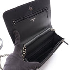 Chanel Shoulder Bag Boy Quilted Black Caviar Leather Chain Wallet — view 3